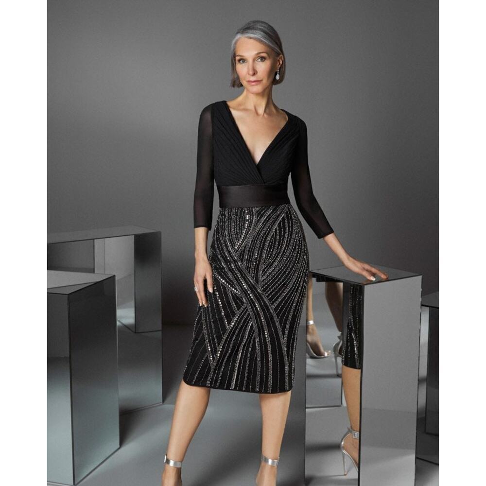 PRONOVIAS Women's Black Atos Style 40 Cocktail Dress Size 14 NWT